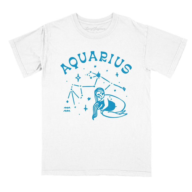 Aquarius Comfort Colors Graphic Tee - White