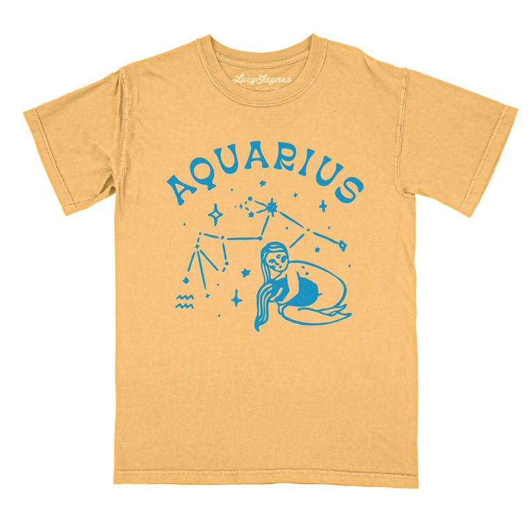 Aquarius Comfort Colors Graphic Tee - Mustard