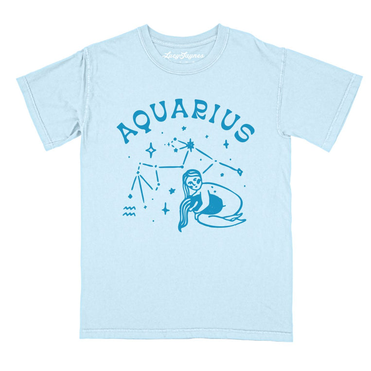 Aquarius Comfort Colors Graphic Tee - Chambray