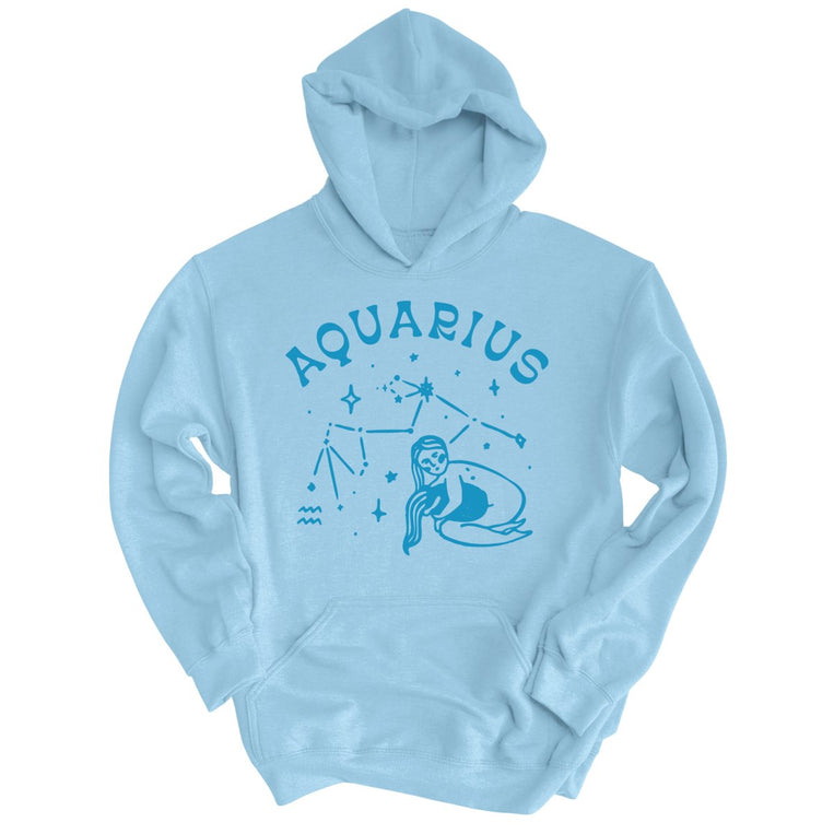 Aquarius Graphic Hoodie - Light Blue
