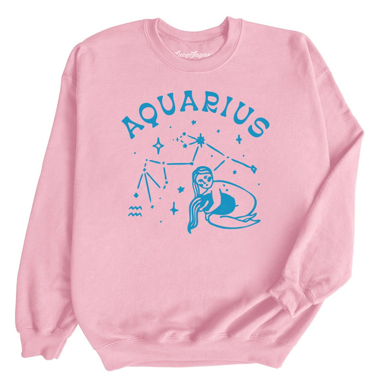 Aquarius Graphic Sweatshirt - Light Pink