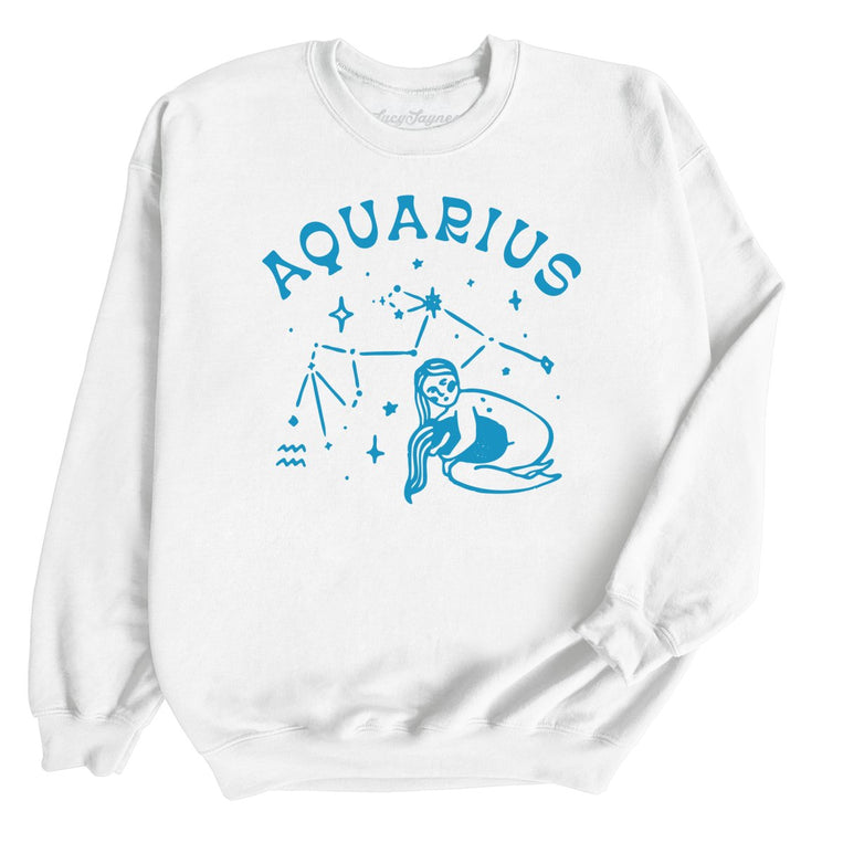 Aquarius Graphic Sweatshirt - White