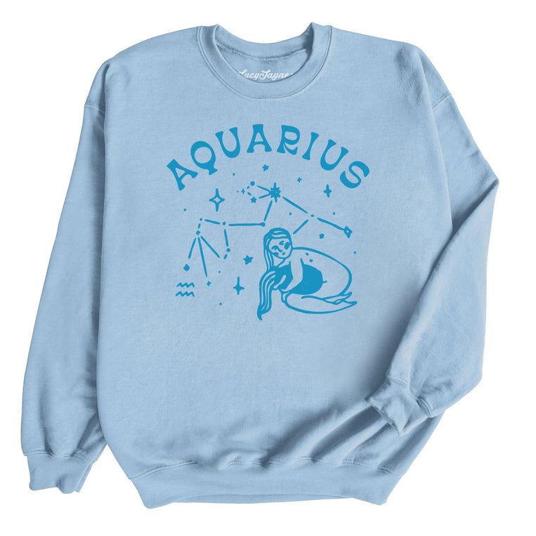 Aquarius Graphic Sweatshirt - Light Blue