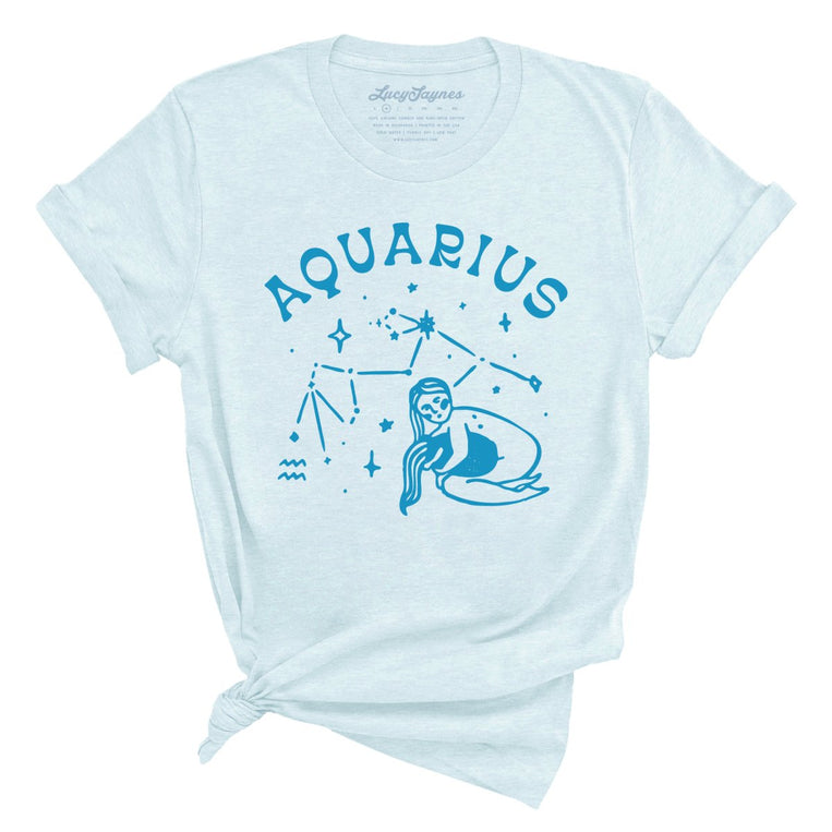 Aquarius Graphic Tee - Heather Ice Blue