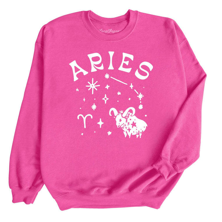 Aries Graphic Sweatshirt - Heliconia