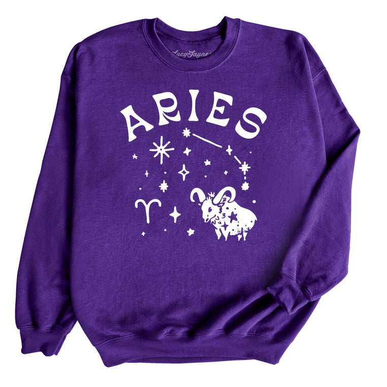 Aries Graphic Sweatshirt - Purple