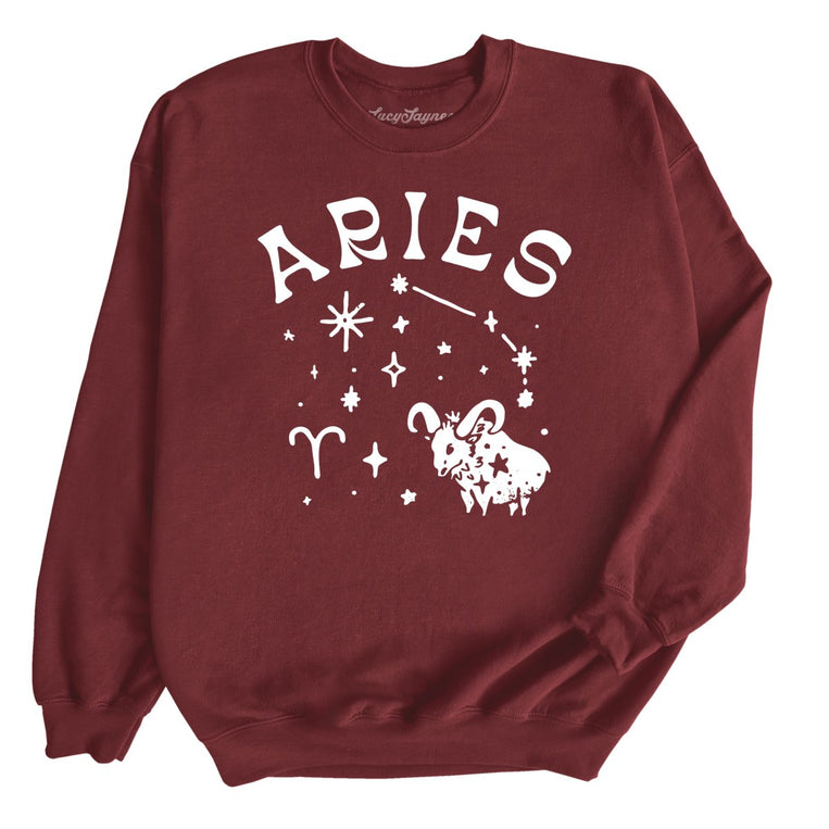 Aries Graphic Sweatshirt - Maroon