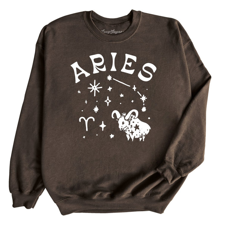 Aries Graphic Sweatshirt - Dark Chocolate