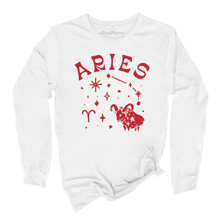 Aries Graphic Long Sleeve Tee - White
