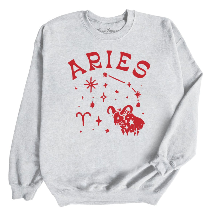 Aries Graphic Sweatshirt - Ash