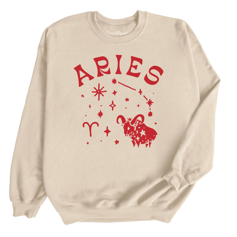 Aries Graphic Sweatshirt - Sand