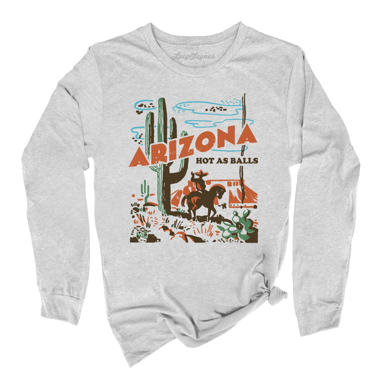 Arizona Hot As Balls Graphic Long Sleeve Tee - Athletic Heather
