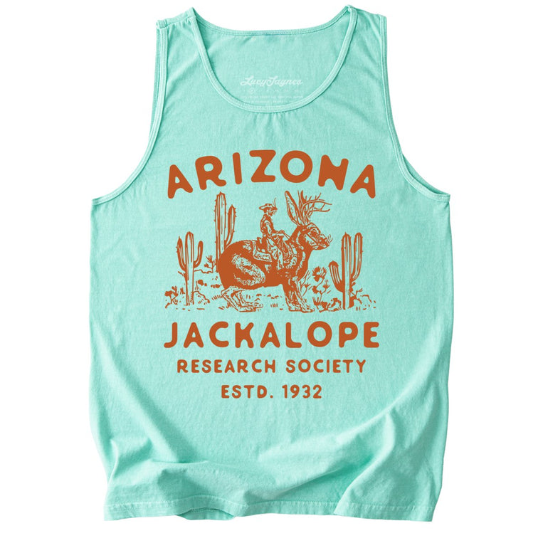 Arizona Jackalope Research Society Comfort Colors Graphic Tank Top - Island Reef