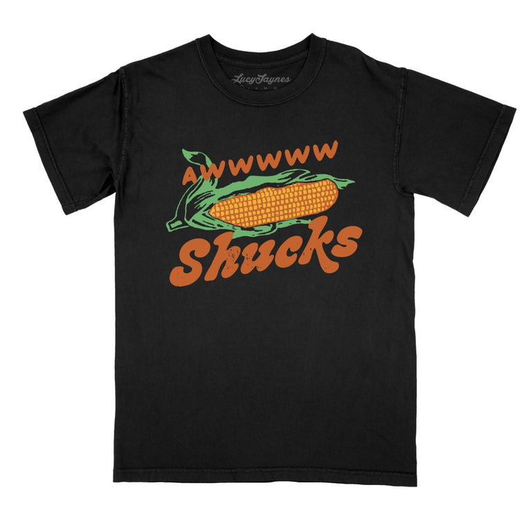 Awwwww Shucks Comfort Colors Graphic Tee - Black