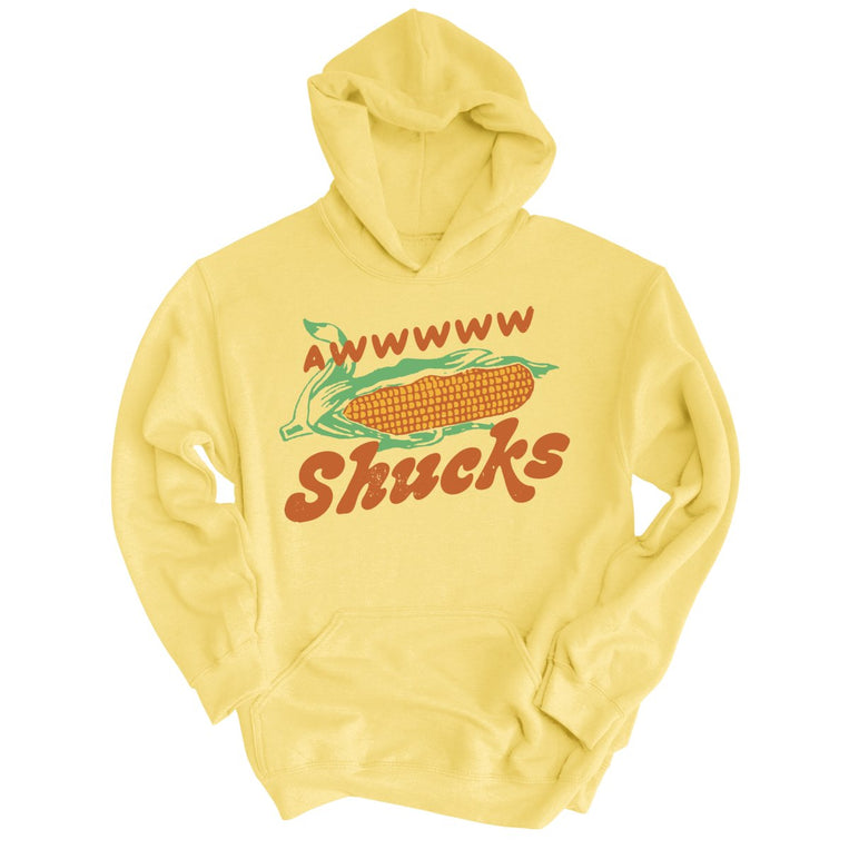 Awwwww Shucks Graphic Hoodie - Light Yellow