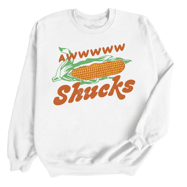 Awwwww Shucks Graphic Sweatshirt - White