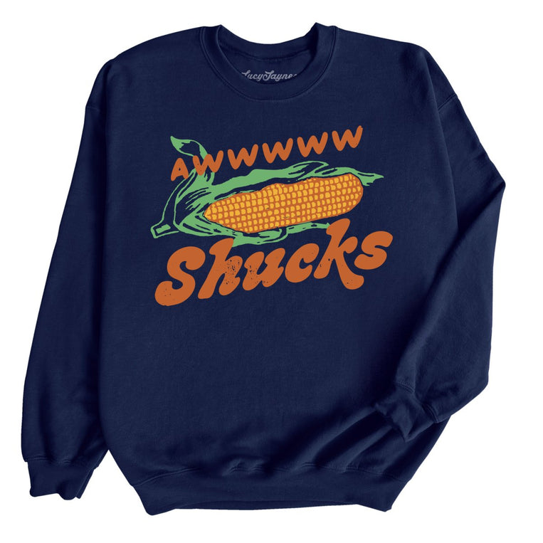 Awwwww Shucks Graphic Sweatshirt - Navy