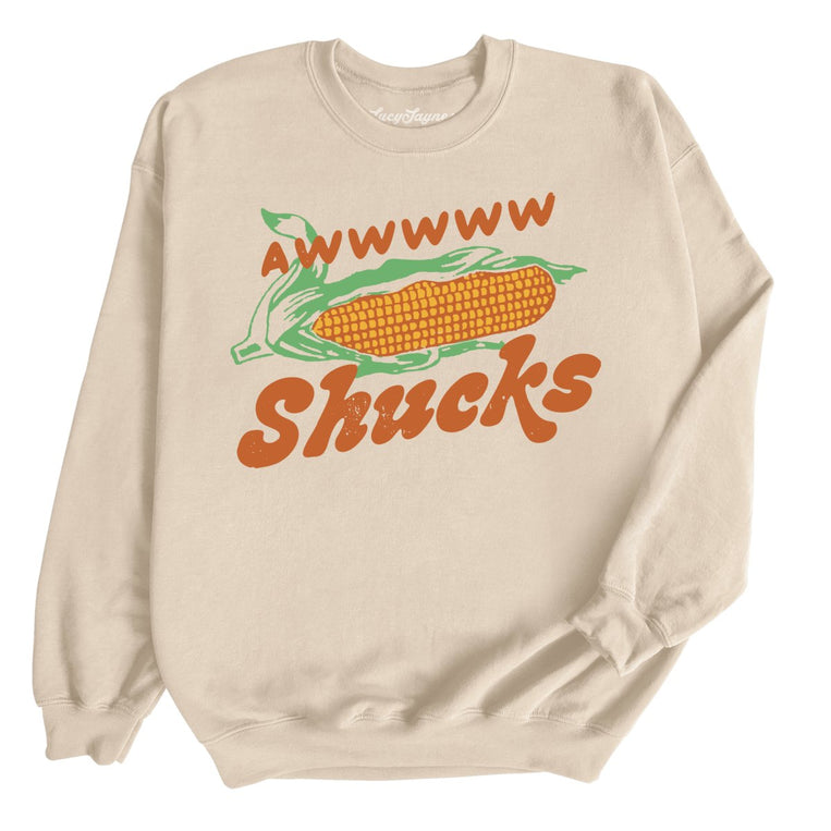 Awwwww Shucks Graphic Sweatshirt - Sand