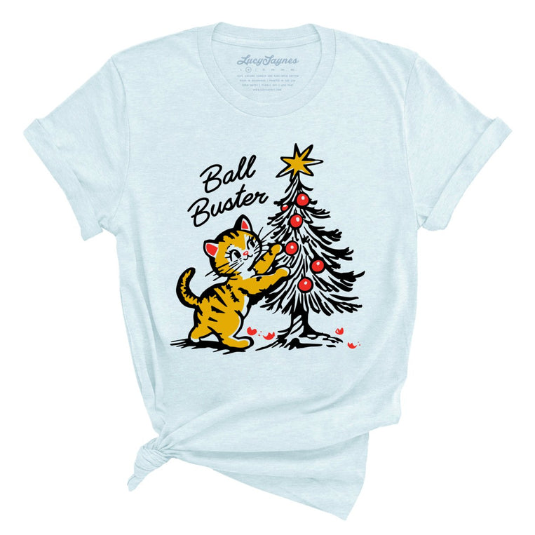 Ball Buster Graphic Tee - Heather Prism Ice Blue