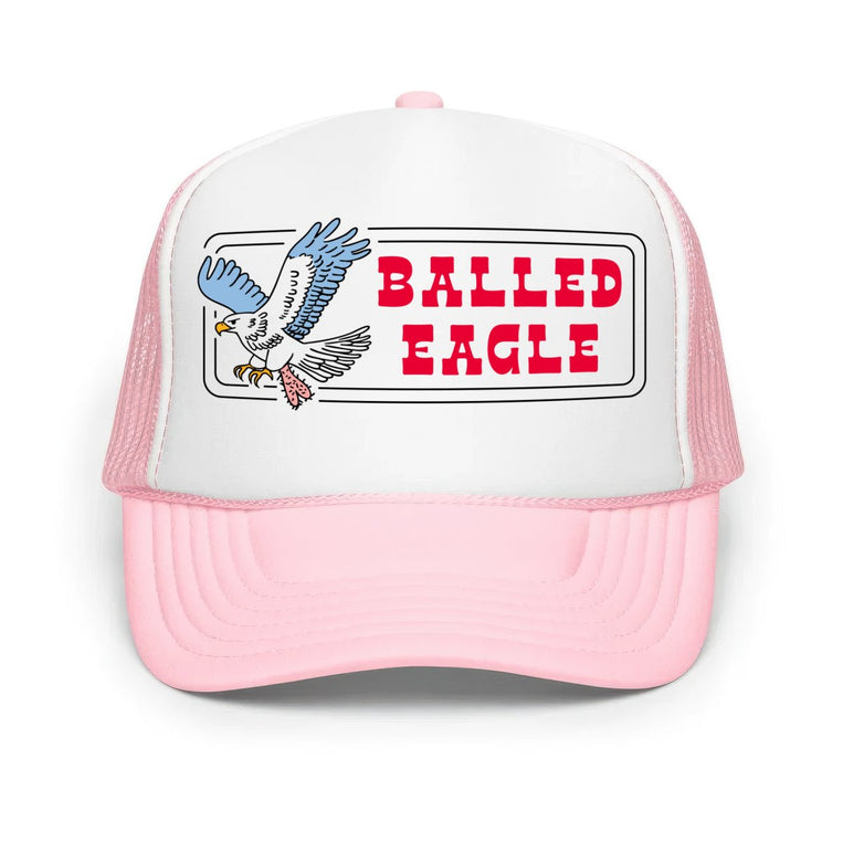 Balled Eagle Classic Foam Trucker Hat - Light Pink/White/Light Pink