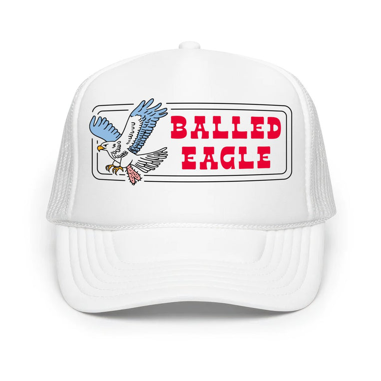 Balled Eagle Classic Foam Trucker Hat - White