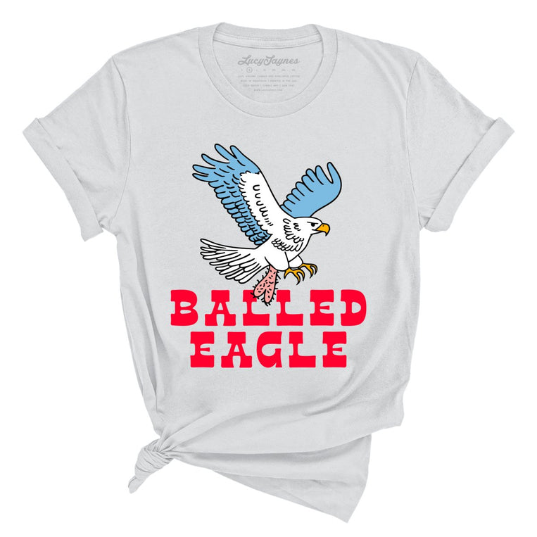 Balled Eagle Graphic Tee - Silver