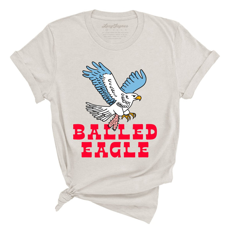 Balled Eagle Graphic Tee - Heather Dust