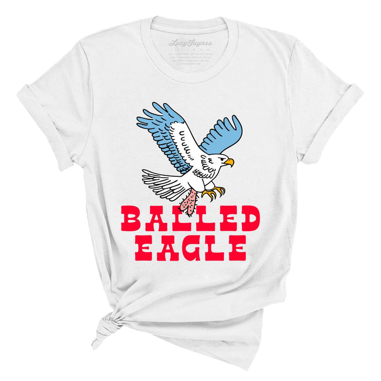 Balled Eagle Graphic Tee - White
