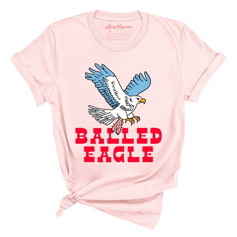 Balled Eagle Graphic Tee - Soft Pink