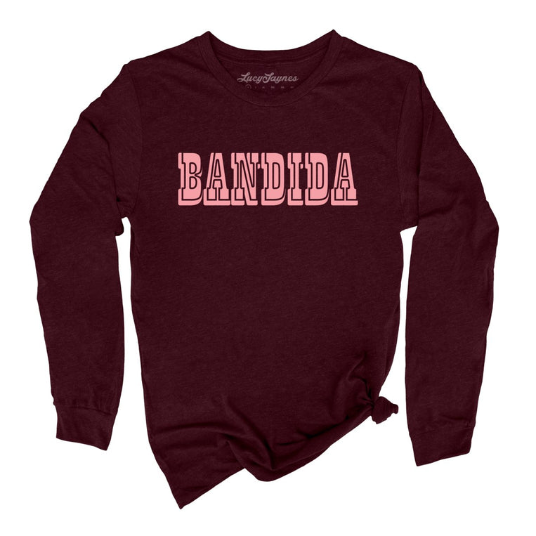 Bandida Graphic Long Sleeve Tee - Heather Cardinal