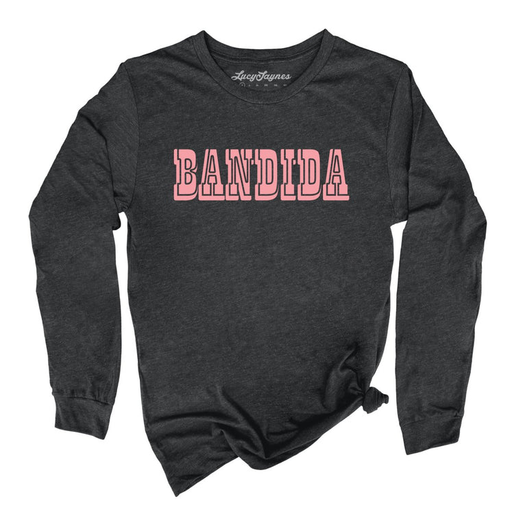 Bandida Graphic Long Sleeve Tee - Dark Grey Heather