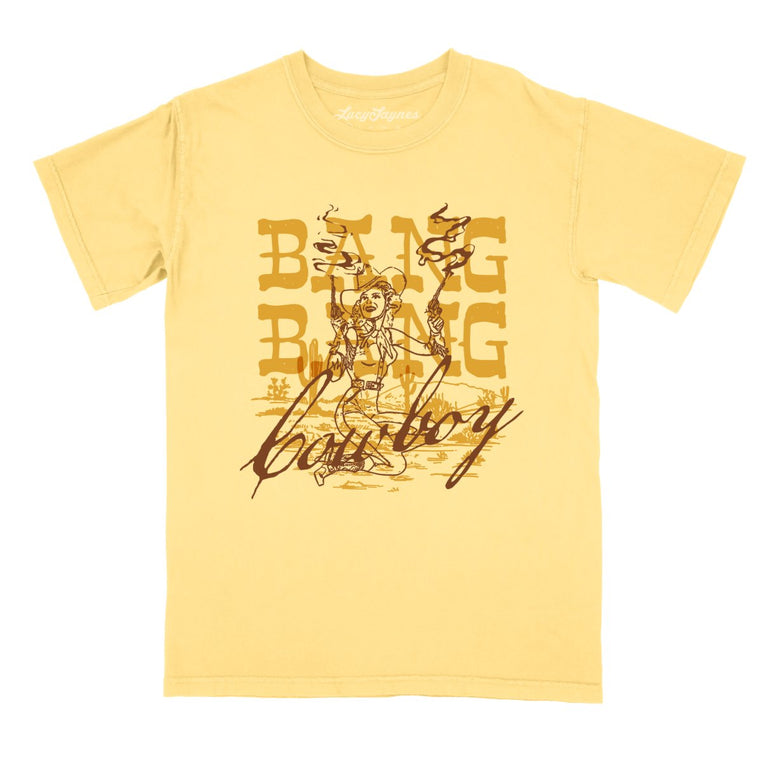 Bang Bang Cowboy Comfort Colors Graphic Tee - Butter