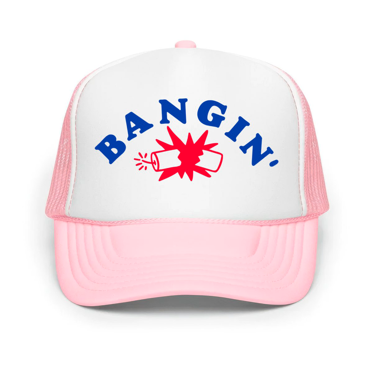 Bangin' Classic Foam Trucker Hat - Light Pink/White/Light Pink