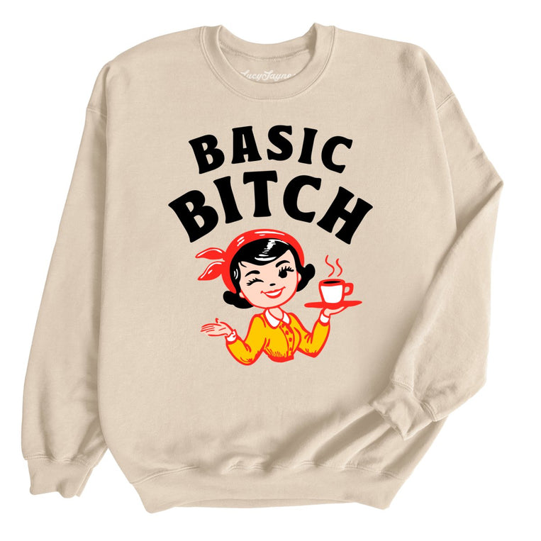 Basic Bitch Graphic Sweatshirt - Sand