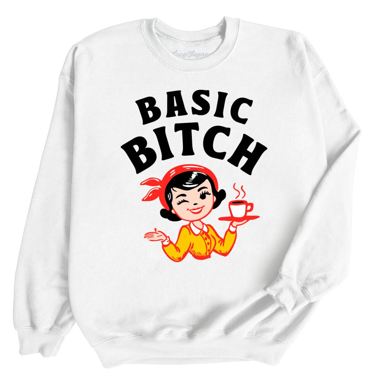 Basic Bitch Graphic Sweatshirt - White
