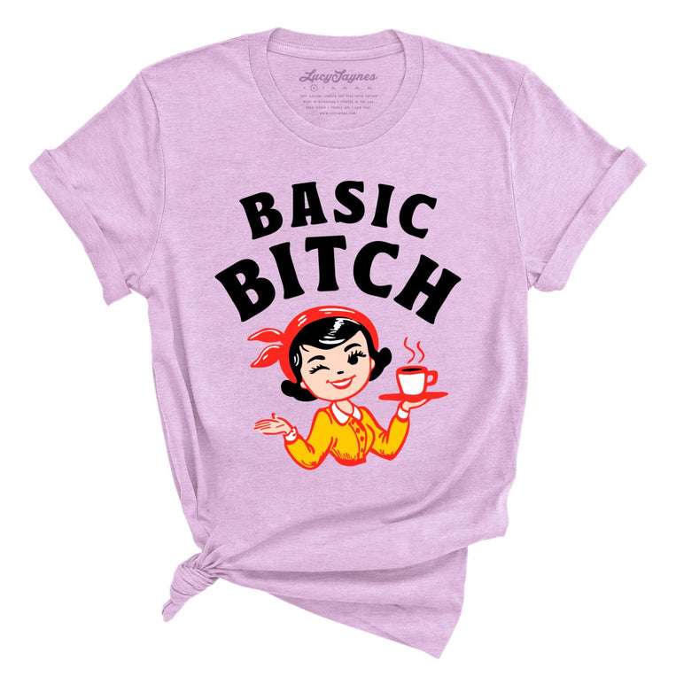 Basic Bitch Graphic Tee - Heather Prism Lilac