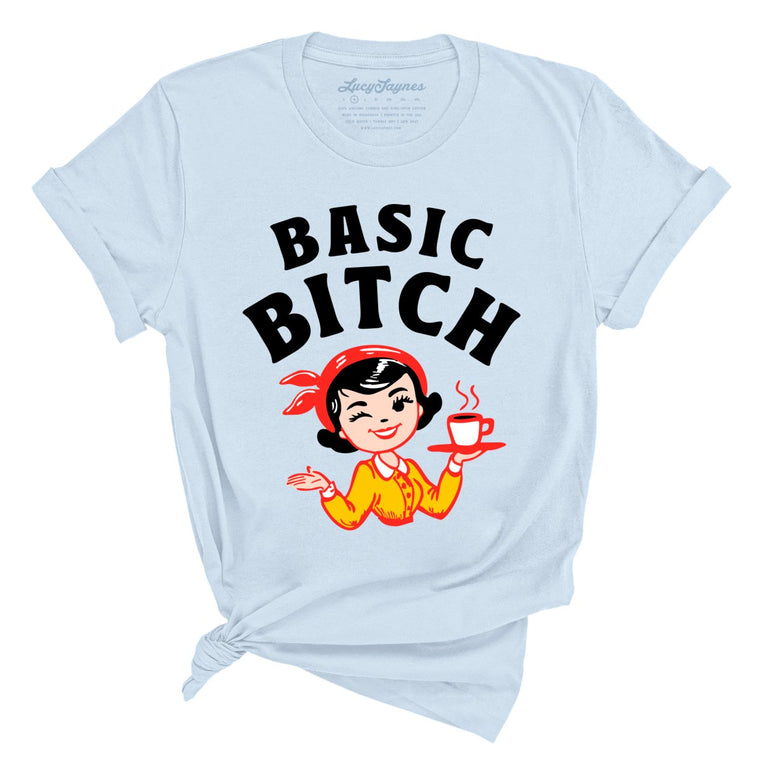 Basic Bitch Graphic Tee - Light Blue