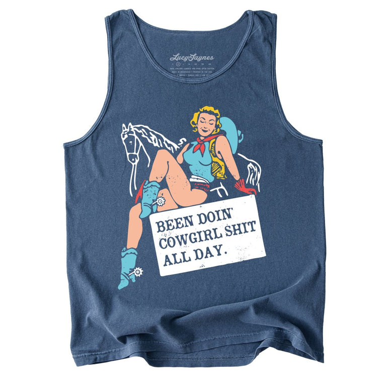 Been Doin' Cowgirl Shit All Day Comfort Colors Graphic Tank Top