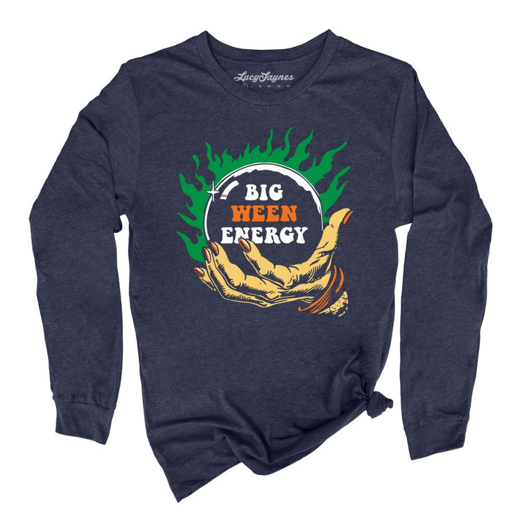 Big Ween Energy Graphic Long Sleeve Tee - Heather Navy