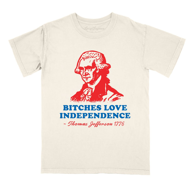 Bitches Love Independence Comfort Colors Graphic Tee - Ivory
