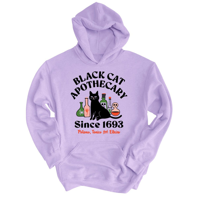 Black Cat Apothecary Graphic Hoodie - Lavender
