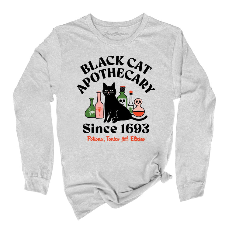Black Cat Apothecary Graphic Long Sleeve Tee - Athletic Heather