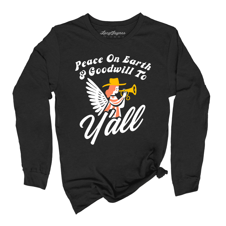 Goodwill To Y'all Graphic Long Sleeve Tee - Black