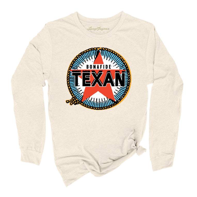 Bonafide Texan Graphic Long Sleeve Tee - Natural