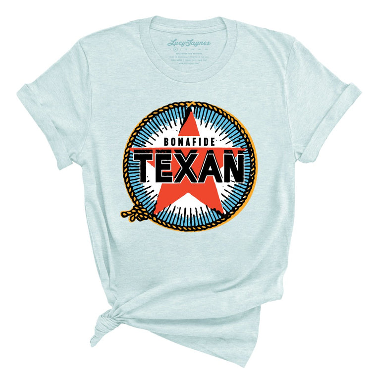 Bonafide Texan Graphic Tee - Heather Ice Blue