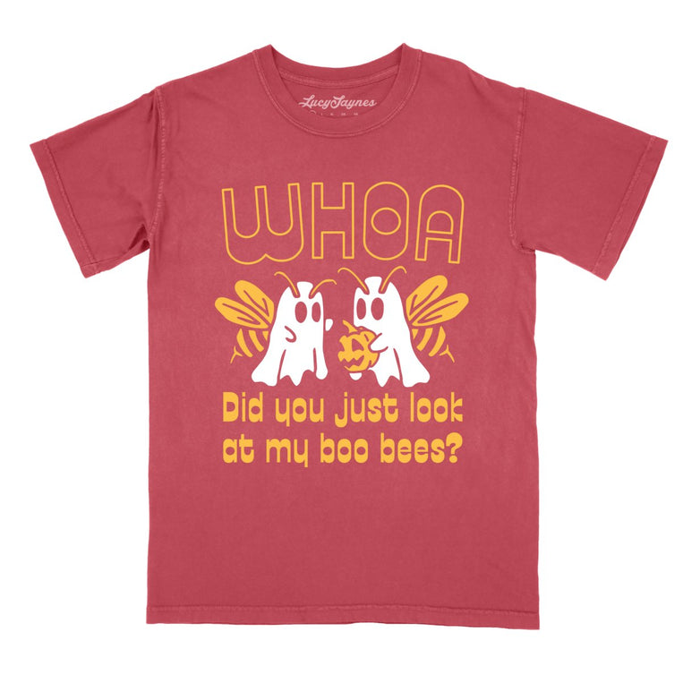 Boo Bees Comfort Colors Graphic Tee - Crimson