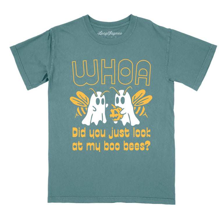Boo Bees Comfort Colors Graphic Tee - Blue Spruce