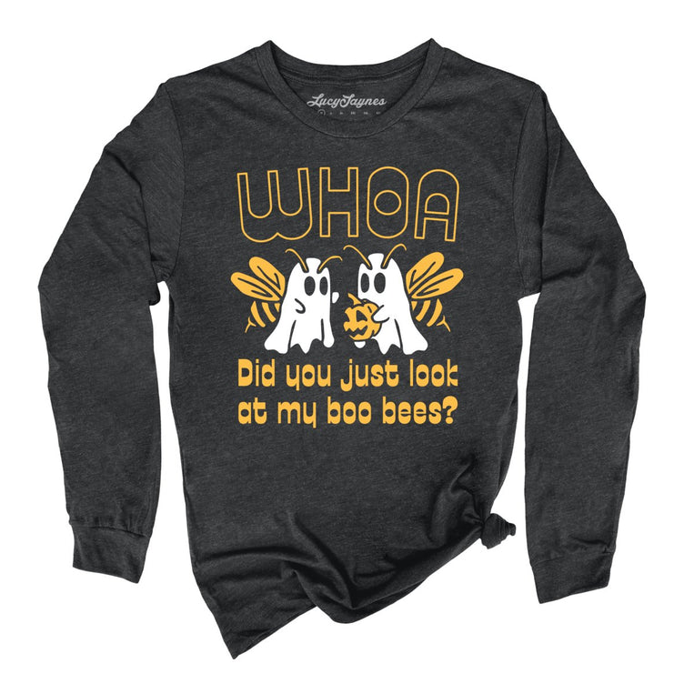 Boo Bees Graphic Long Sleeve Tee - Dark Grey Heather