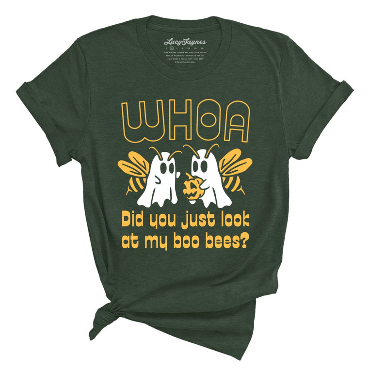 Boo Bees Graphic Tee - Heather Forest