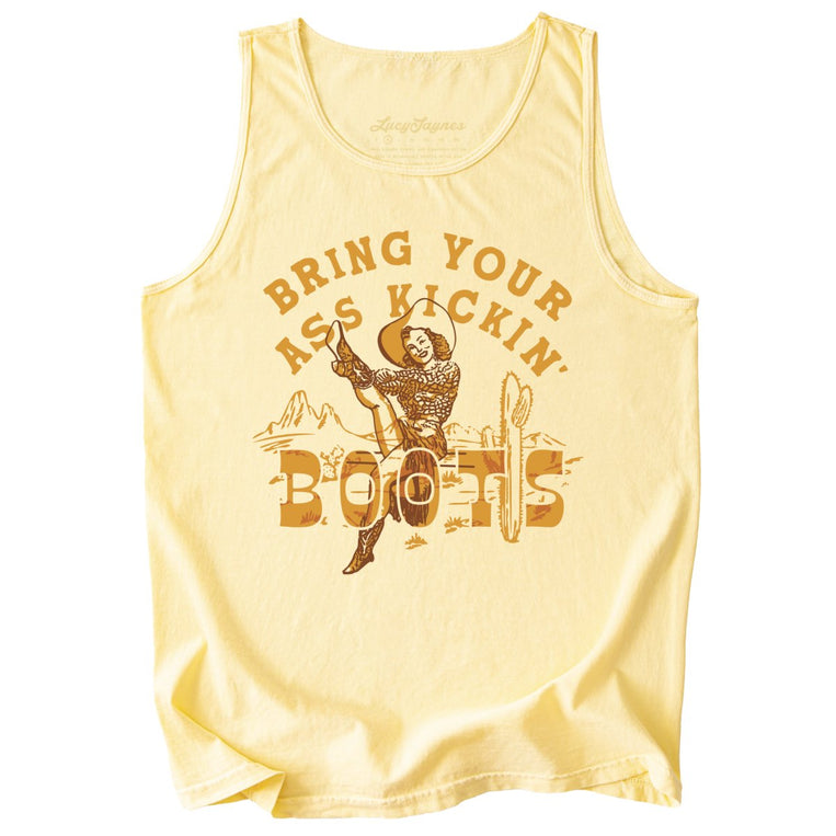 Bring Your Ass Kickin' Boots Comfort Colors Graphic Tank Top